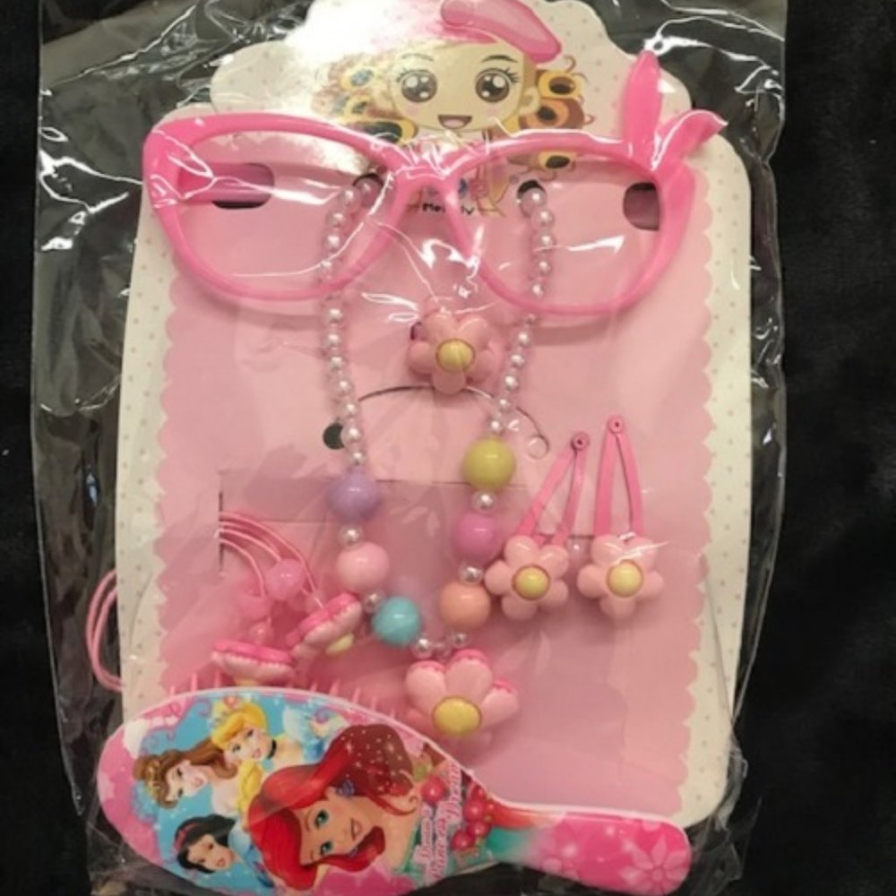 Light Pink Disney Princess Brush with Jewelry & Hair Accessories